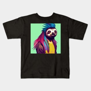 Sloth dressed as a punk rocker Kids T-Shirt